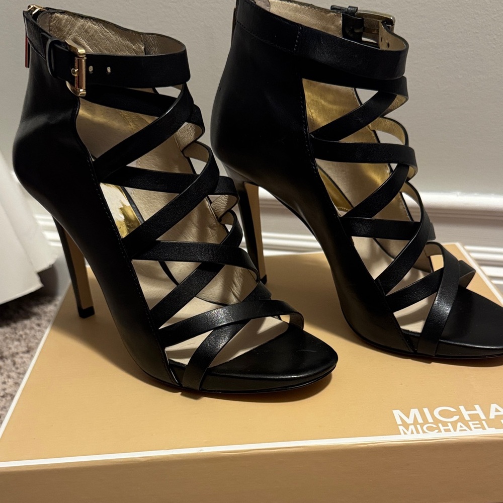 Michael Kors Black Strappy Heels